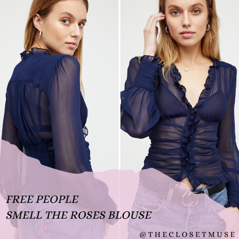 Free People Smell The Roses Blouse Size Medium
